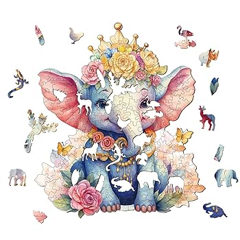 木製パズル エレファント 228ピース 木製ジグソーパズル パズル 動物パズル 木製パズル エレファント 木製ジグソーパズル 鮮やかな象の